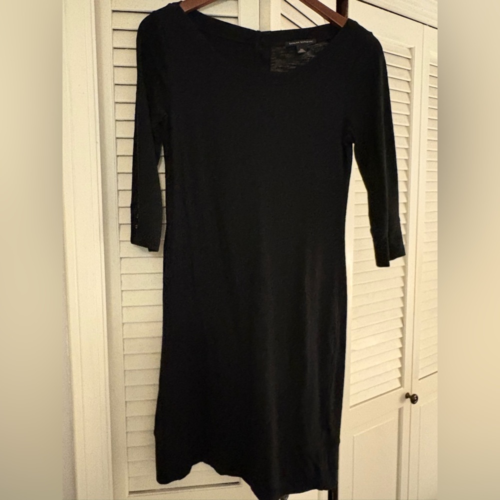 Banana Republic Black T-shirt Dress with 3/4 length sleeves - XS
